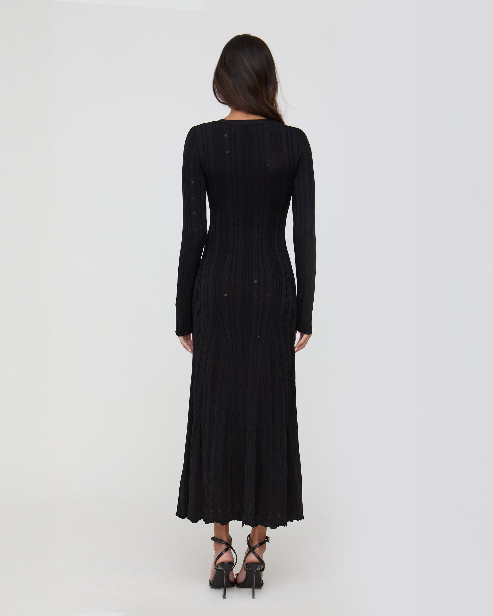 Black midaxi long sleeve dress - XS Black midaxi long sleeve dress - XS