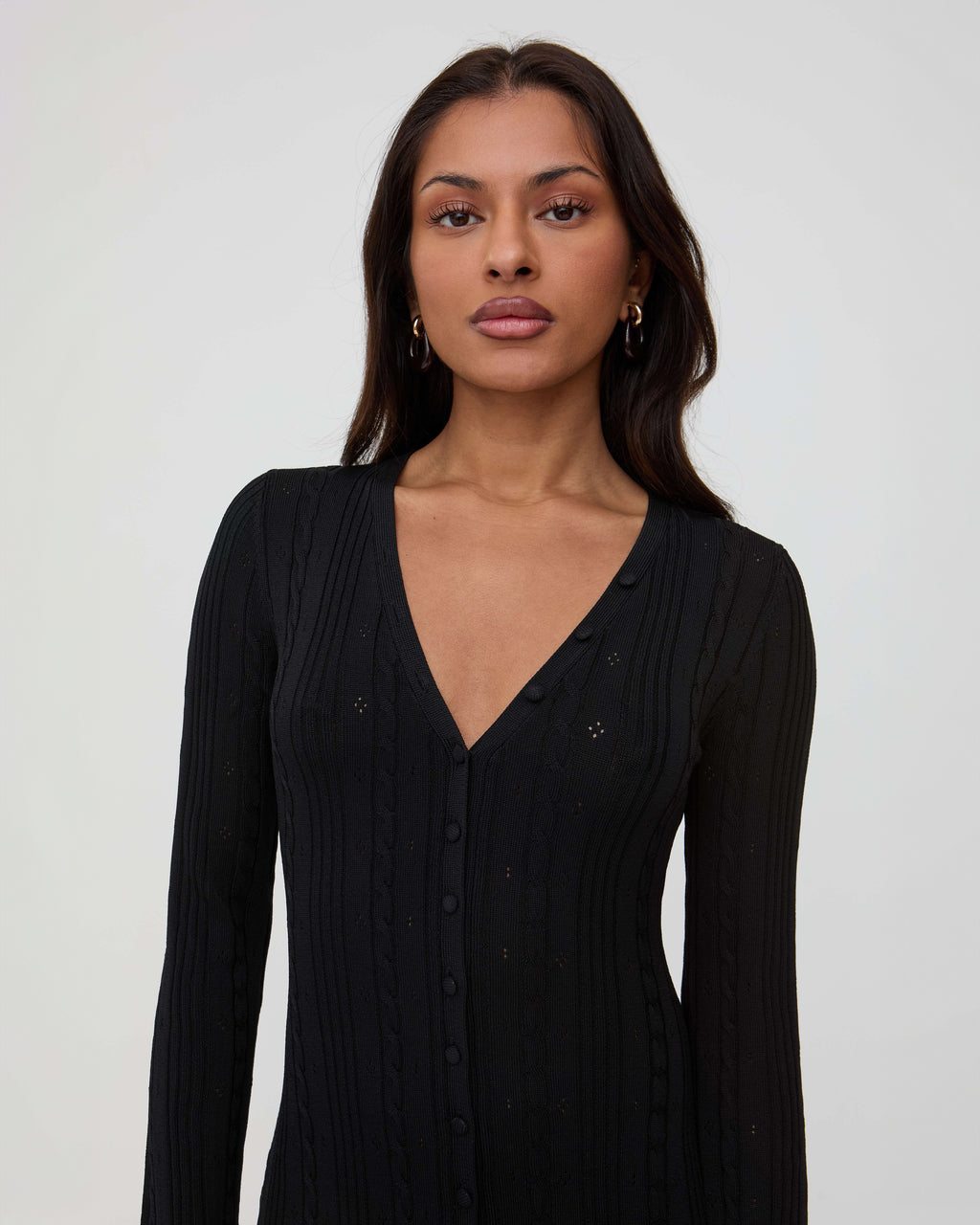 Black midaxi long sleeve dress