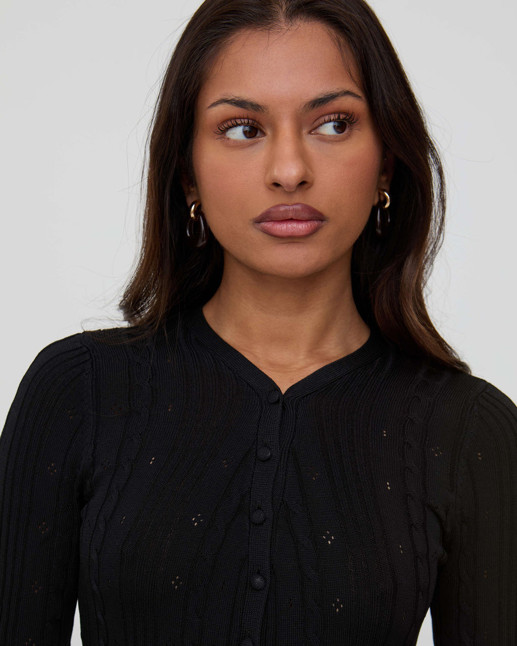 Black midaxi long sleeve dress