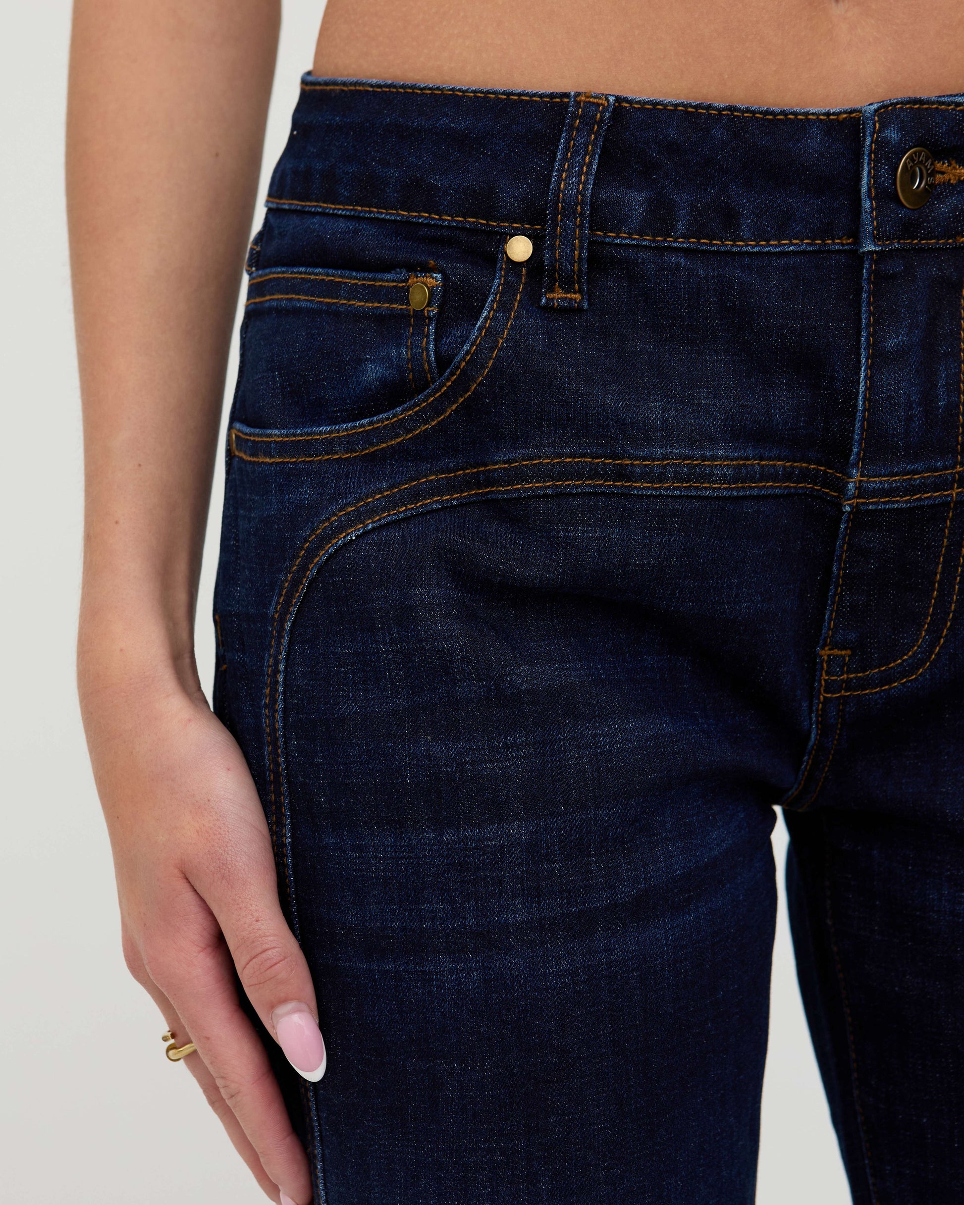Indigo denim flared jeans