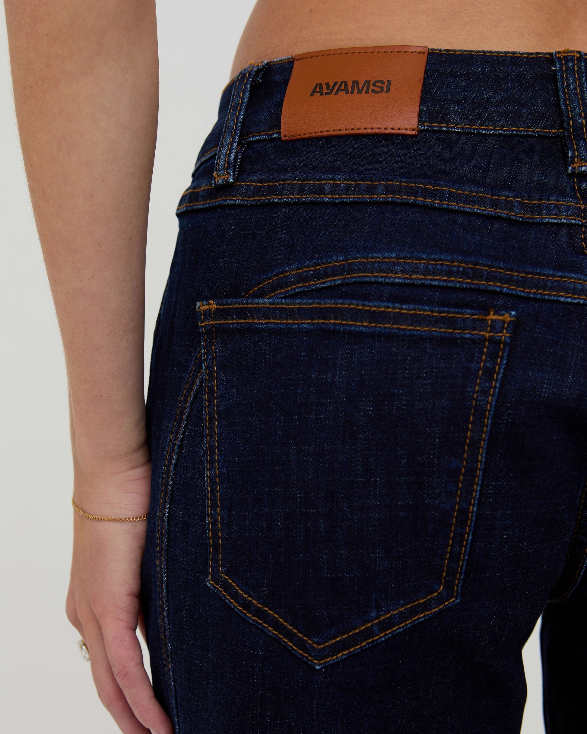 Indigo denim flared jeans